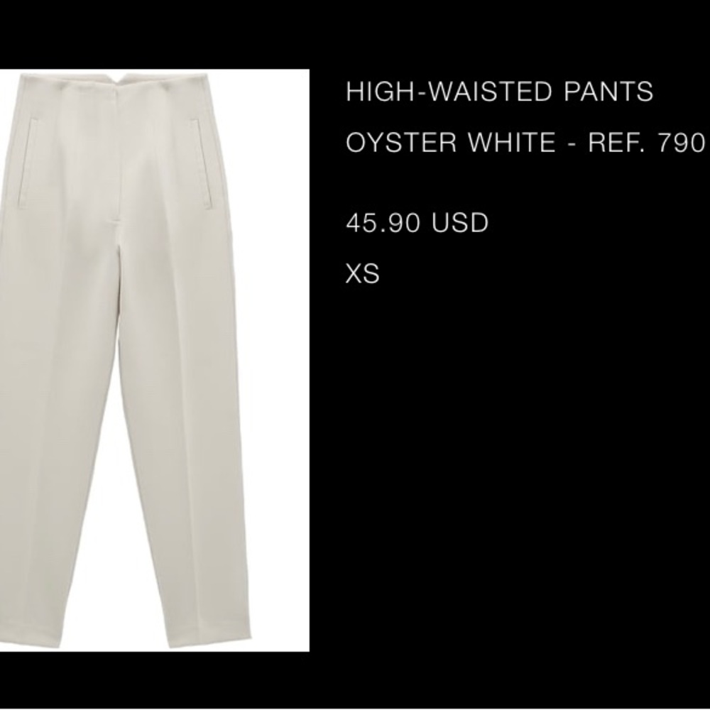 Zara high waisted pants oyster white - XS